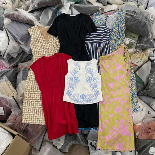 New Summer Women Natural Waist Midi Shirt Loose Puff Sleeve A-Line Casual Daily Outfit Multi-design Ruffles Mix Shipment