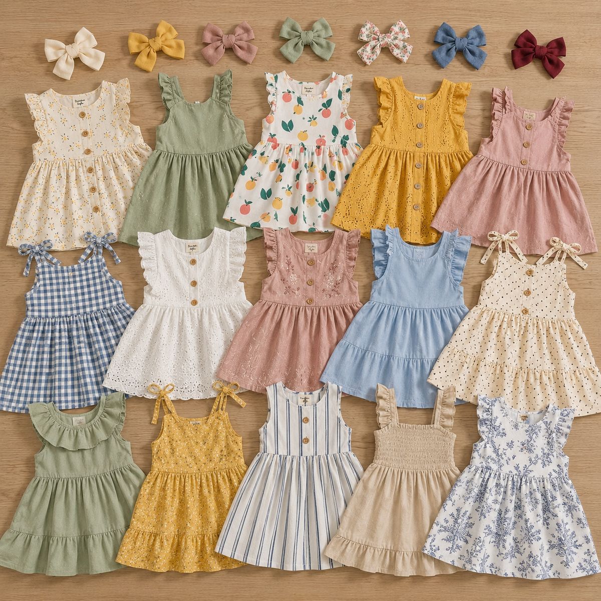 Tulle Spliced Princess Dress Stylish Summer Kids Top & Shorts Set Mixed Styles Random Mix Model 2026.4 Made in China